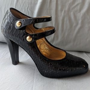 Coach Snakeskin Mary Jane Heels